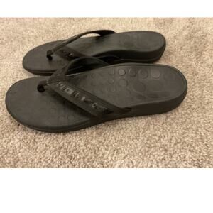 Vionic Orthaheel Tide Thong Orthotic Black FlipFlop Sandal, sz 8.5